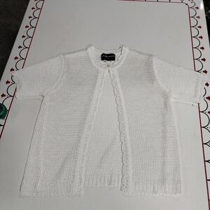 Sag Harbor White Cardigan Sweater